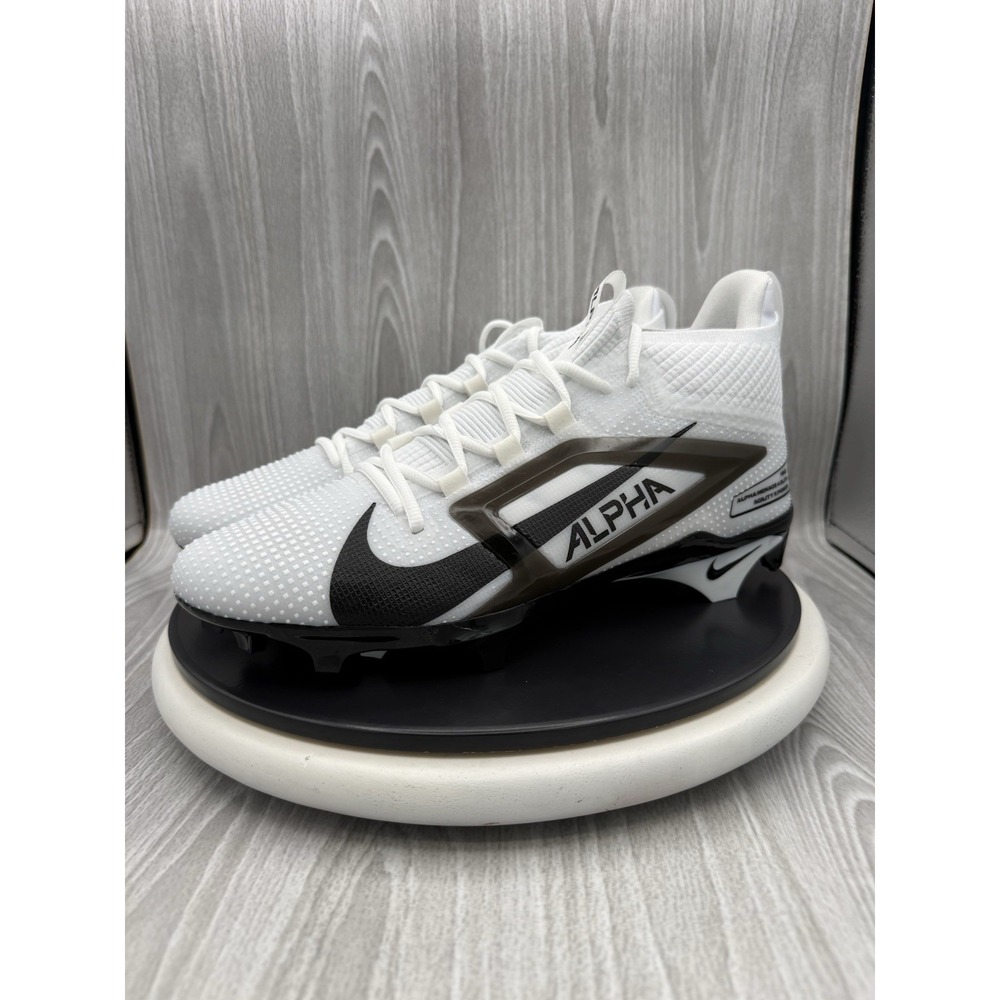 Nike Alpha Menace 4 Elite Mens Size 12 White Black Football Cleats IB2501-100